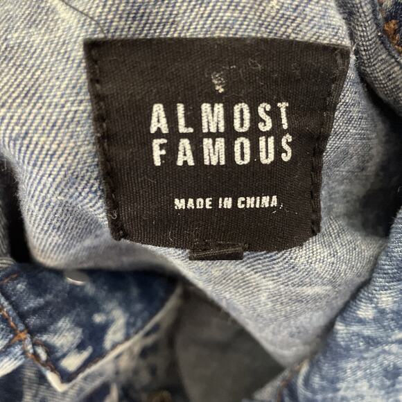 Almost Famous Jean Jacket Acid Washed Girls Just Wanna Have Fun Punk Baddie Vibe - Picture 2 of 14